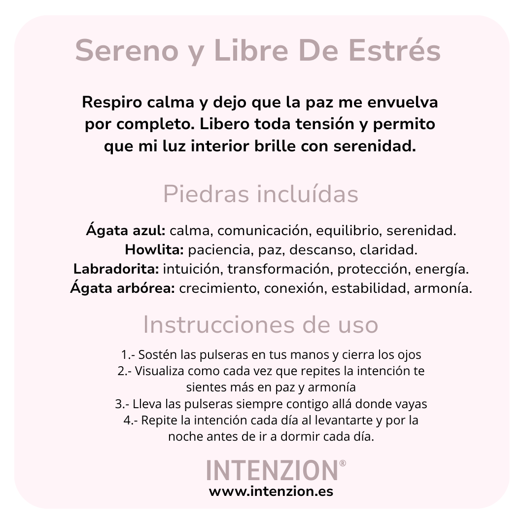 SET PULSERAS SERENO Y LIBRE DE ESTRES