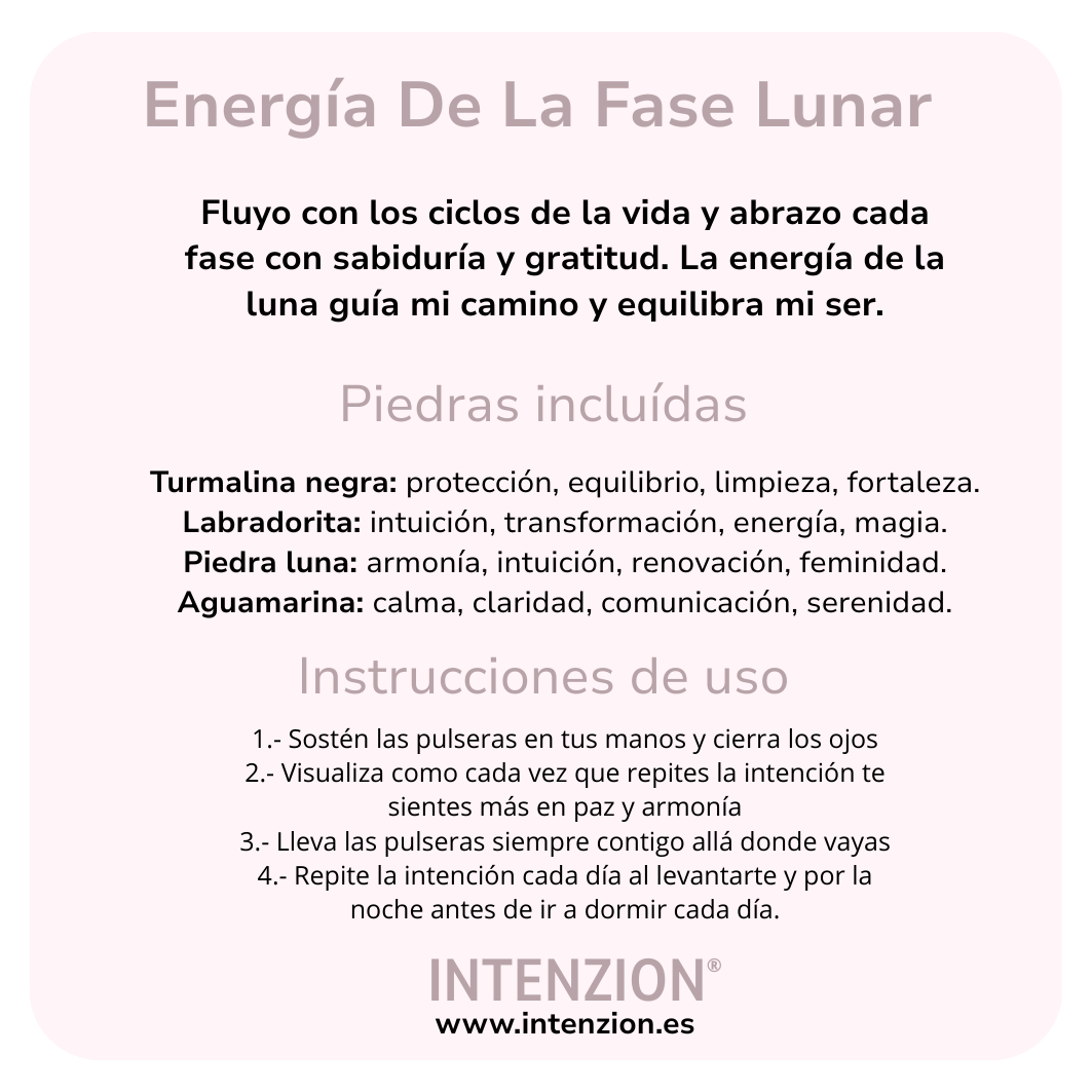 SET PULSERAS ENERGÍA DE LA FASE LUNAR